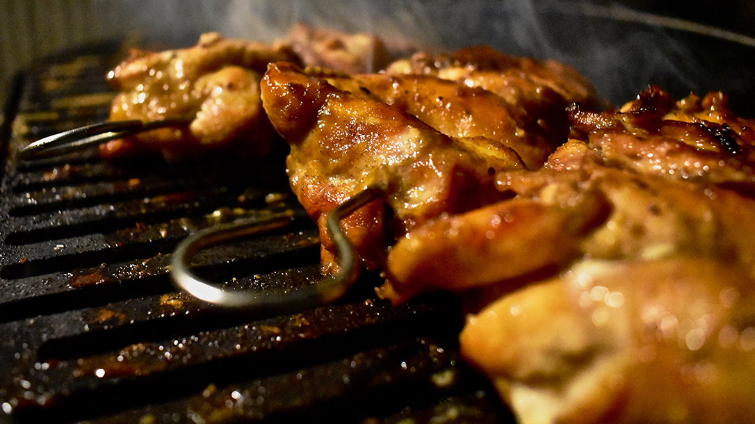 Bourbon Molasses Glazed Chicken Skewers for the Grill