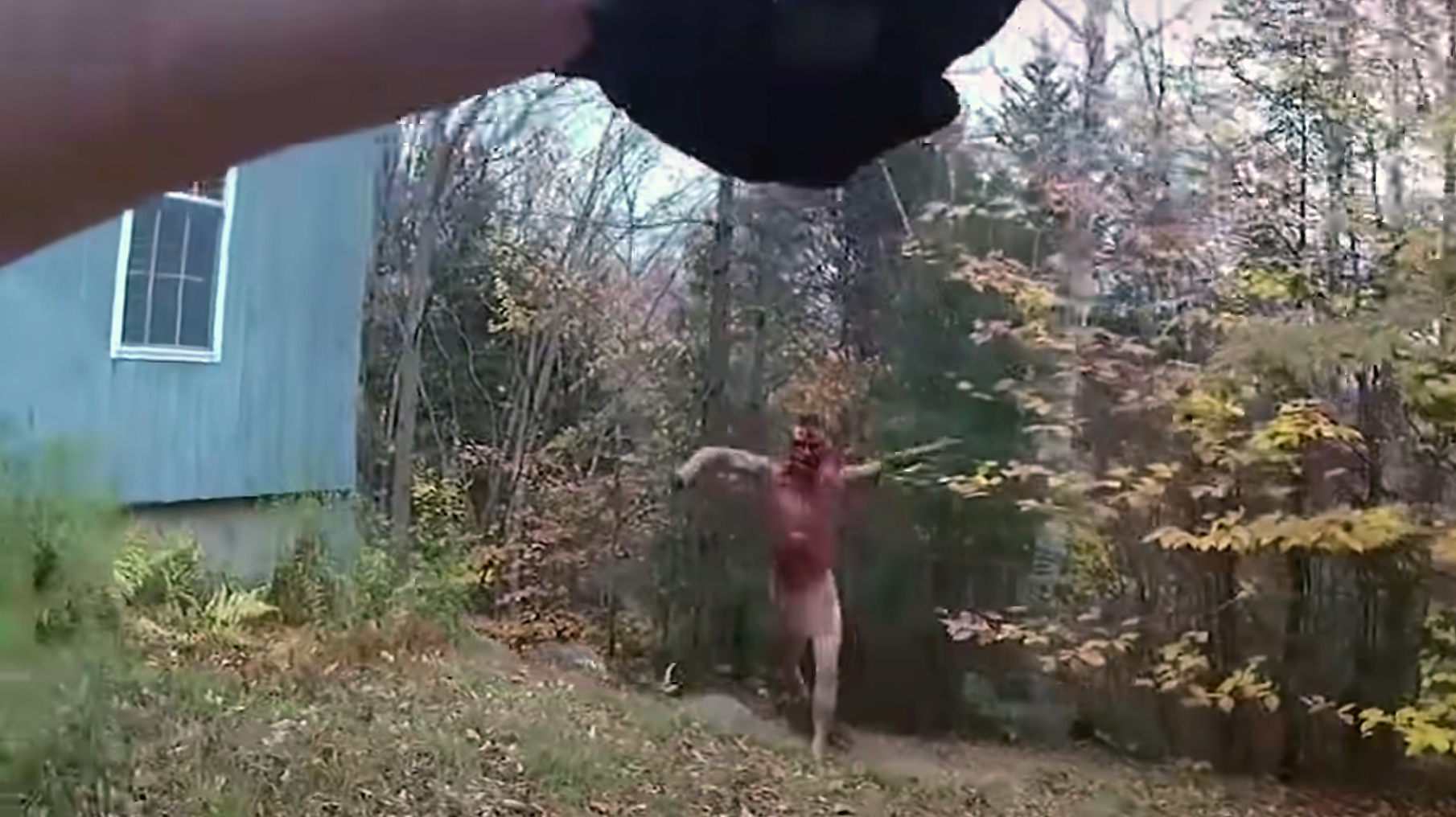 WATCH: Naked Man Covered in Blood Fatally Shot After Charging Officer