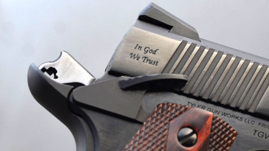 The Tyler Gun Works 1911 has a large, ambidextrous thumb safety with positive engagement.