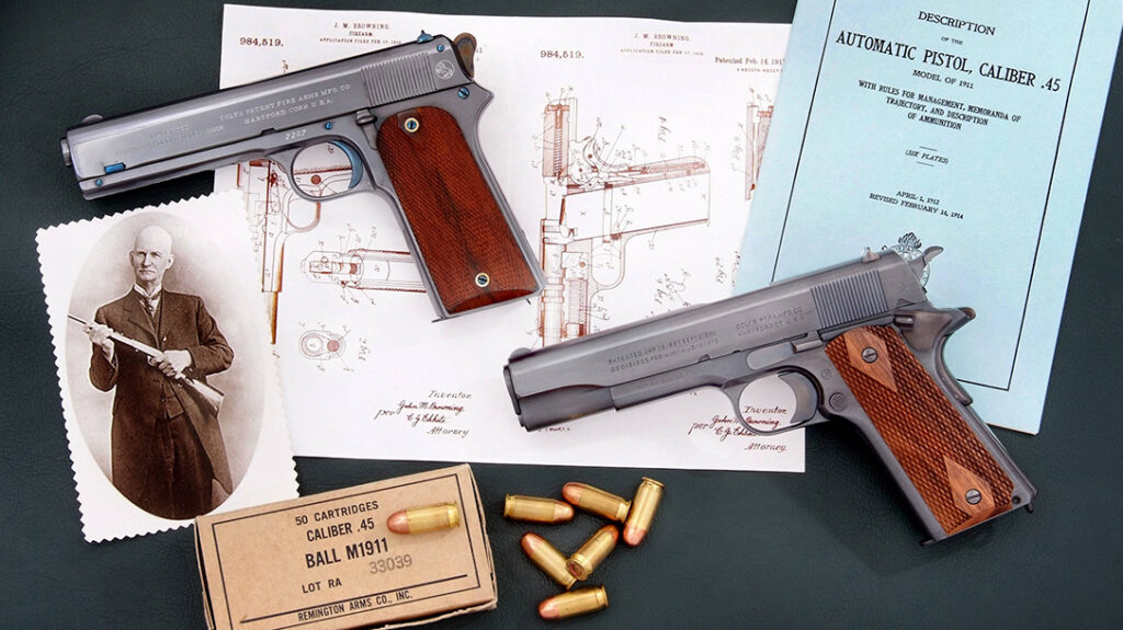 The Colt M1905 and M1911.