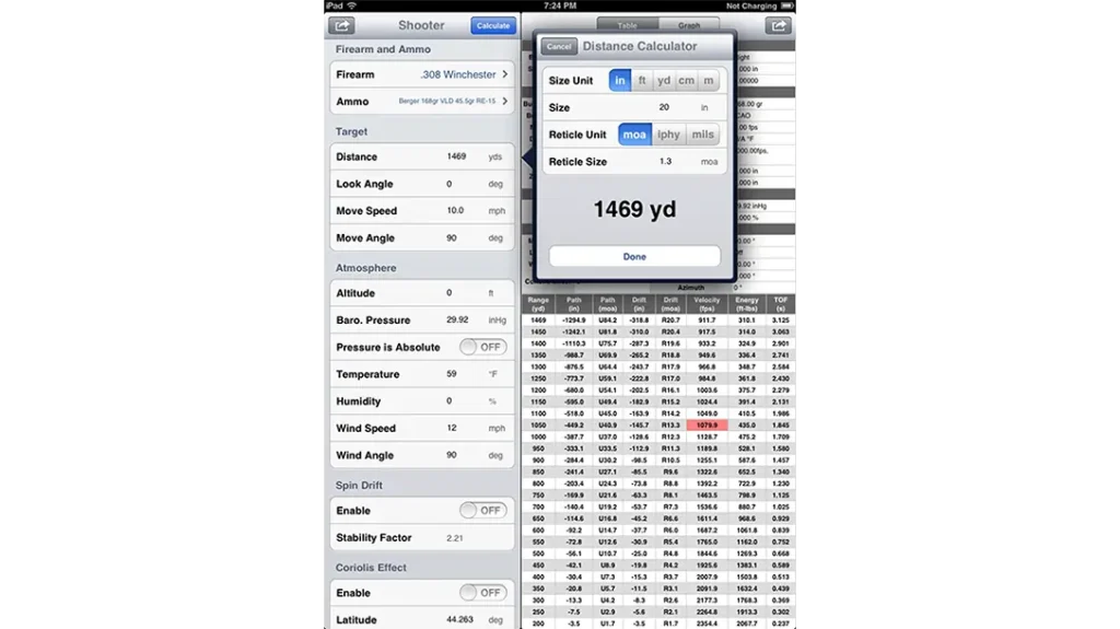 A ballistic calculator helps determine firing solution. 