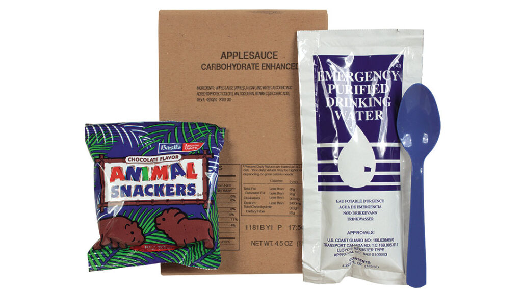 MRE style snacks like cookies are available to add to a child’s bugout bag.