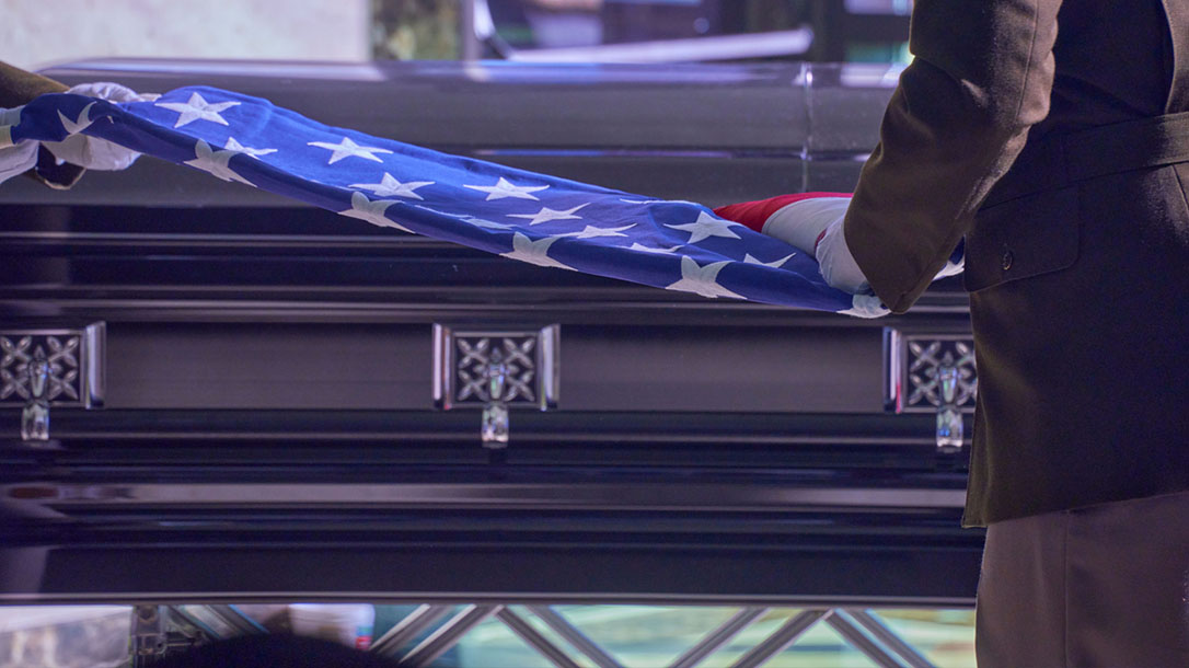  When the flag covers a casket, the stars should be at the head and over the left shoulder.