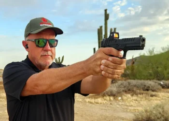 Shooting the Springfield Echelon 4.5F pistol.