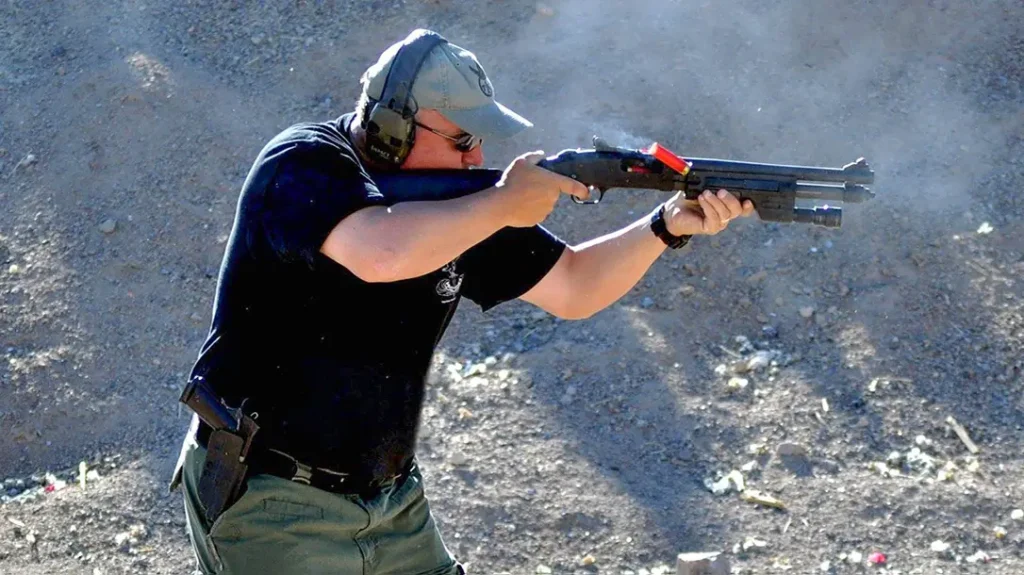 The Mossberg 590A1 Short Barrel on the range..