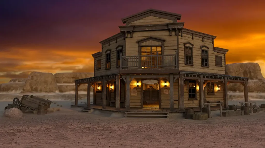 An old west saloon. 