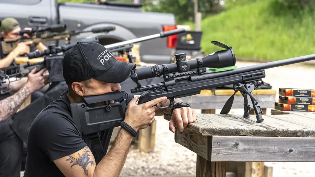 Engaging targets at the Grey Group Basic Sniper Course. 