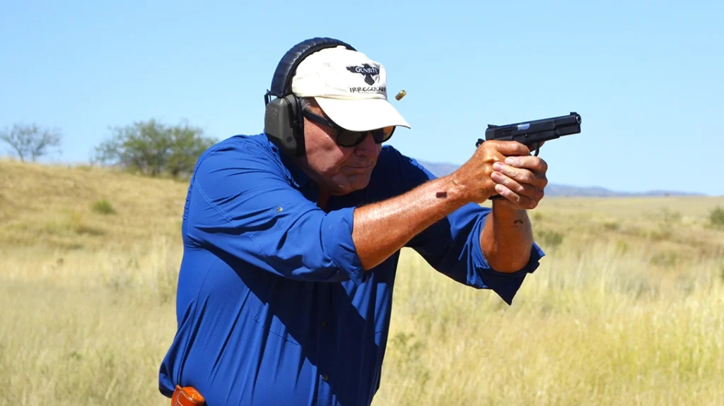 The author shooting the Century Arms Centurion 14.