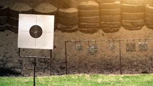 Shooting targets at the range.