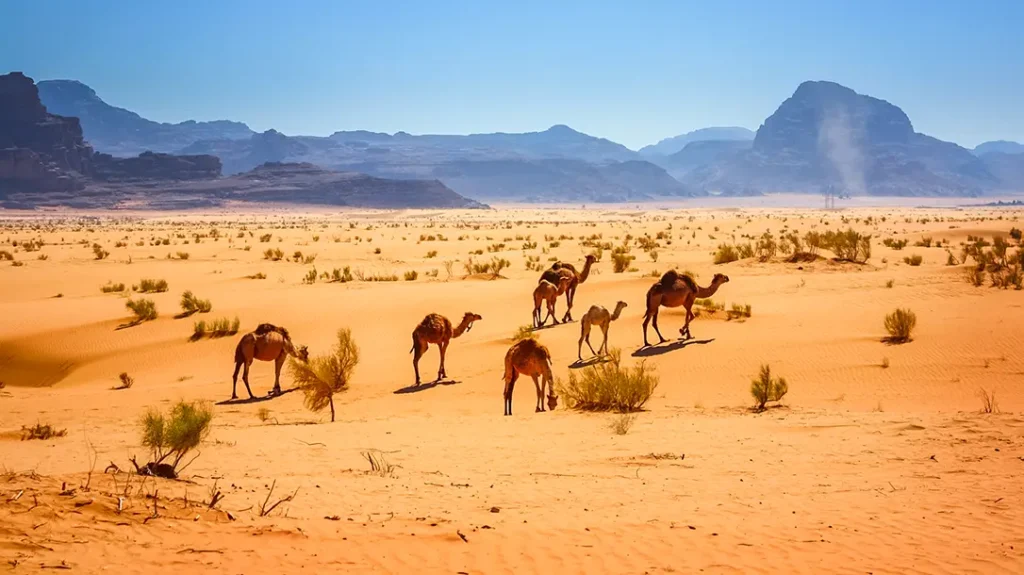 Camels worked perfectly in the Arizona climate.