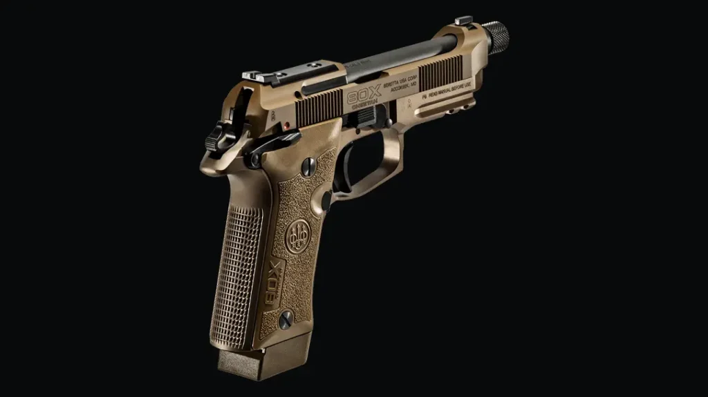 The Beretta 80X Cheetah Tactical Desert comes with a threaded barrel.