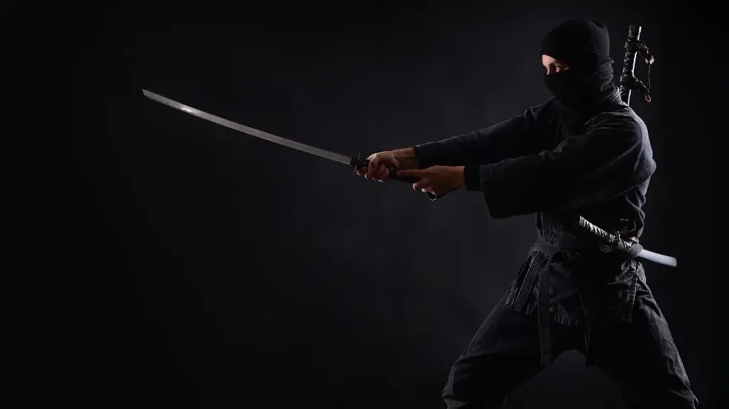 Ninja used a special straighter edged sword.