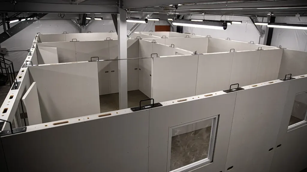 Smith & Wesson Training Academy has an elaborate shoothouse.