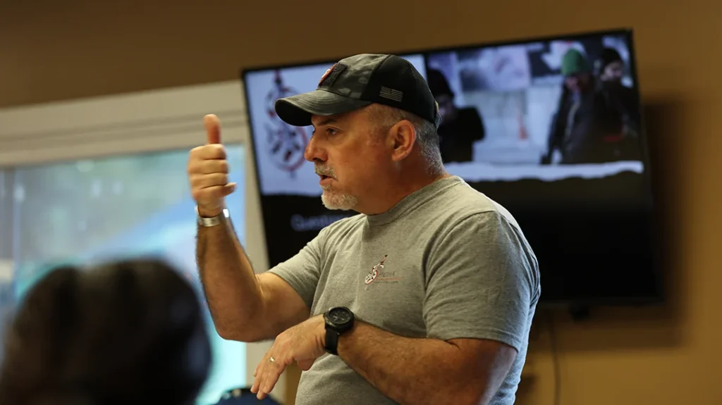 As with most firearm training, we started the day with some classroom instruction.