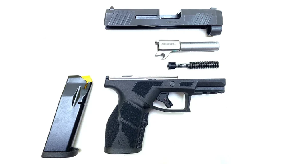 The 9mm Taurus GX2 disassembled.