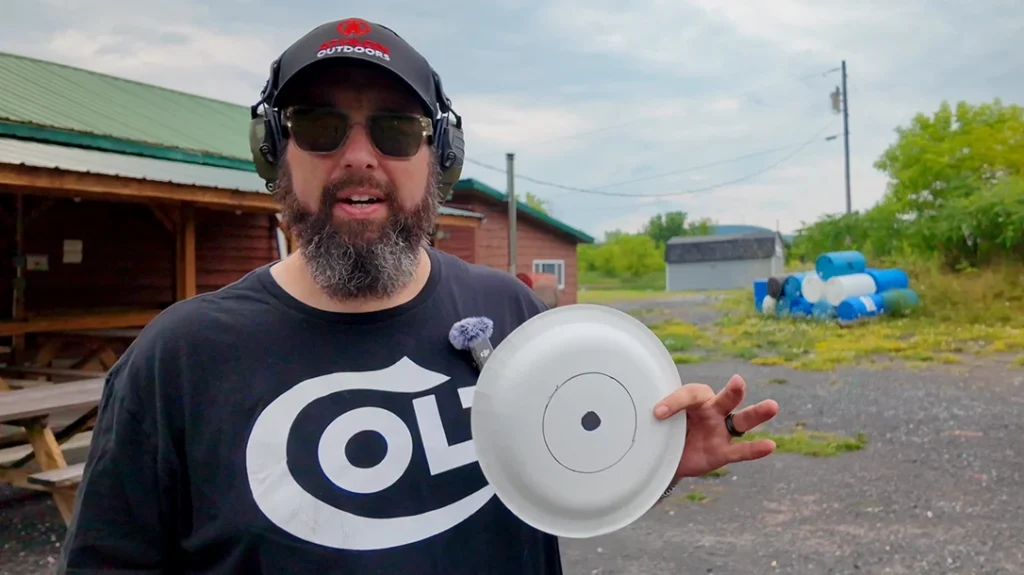 A one-inch black circle on a paper plate may not look like much. However, at 30 feet, it’s smaller than your front sight.