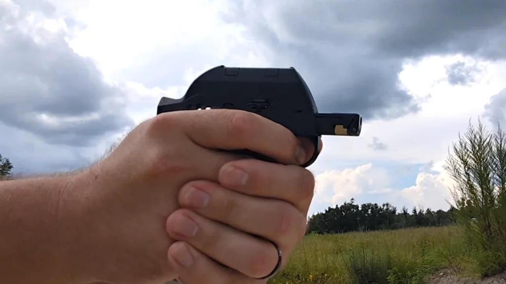 My only real complaint with this gun is its grip. It just feels weird.