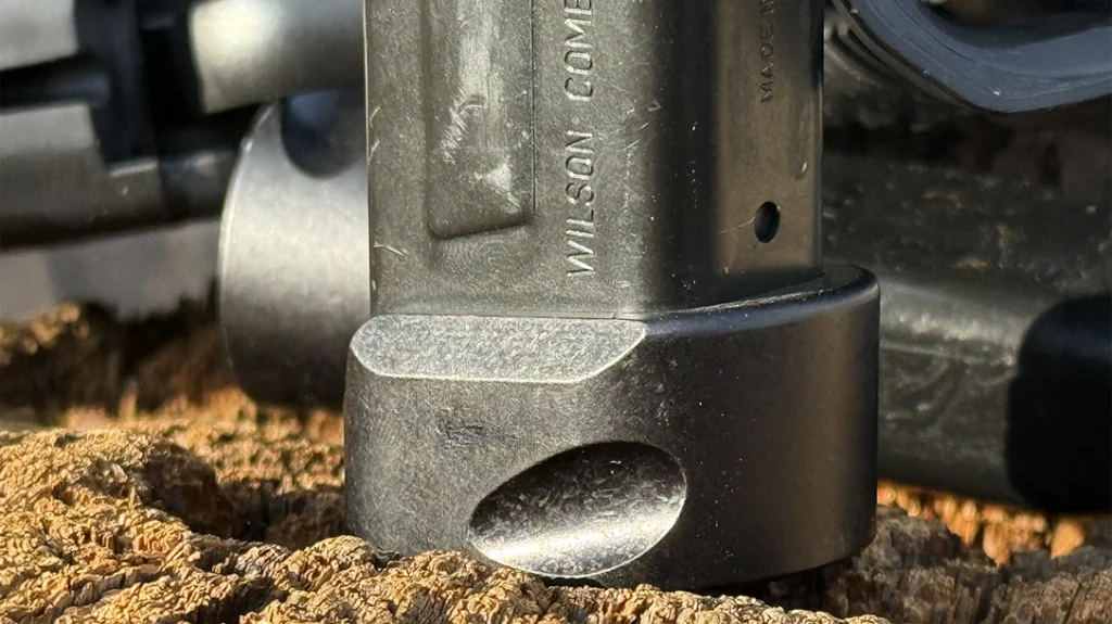 Magazines are 18-round with a larger base pad that includes a “hook” for easier removal.