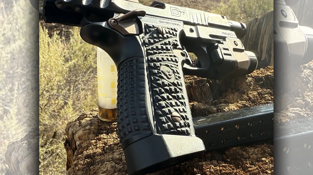 Checkering on the grip panels was a tad aggressive for me. However, a touch of 80-grit took care of that.