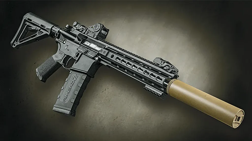 An AR15 chambered in 300 Blackout.