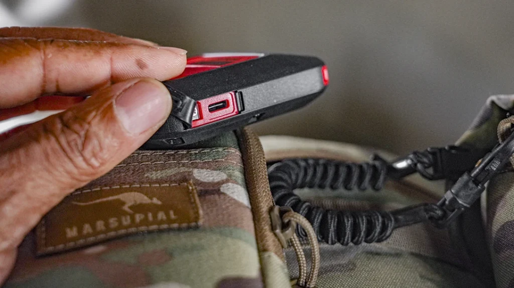 Should your phone battery die, you’ll be happy to know you can charge it from the Garmin inReach Messenger Plus unit.