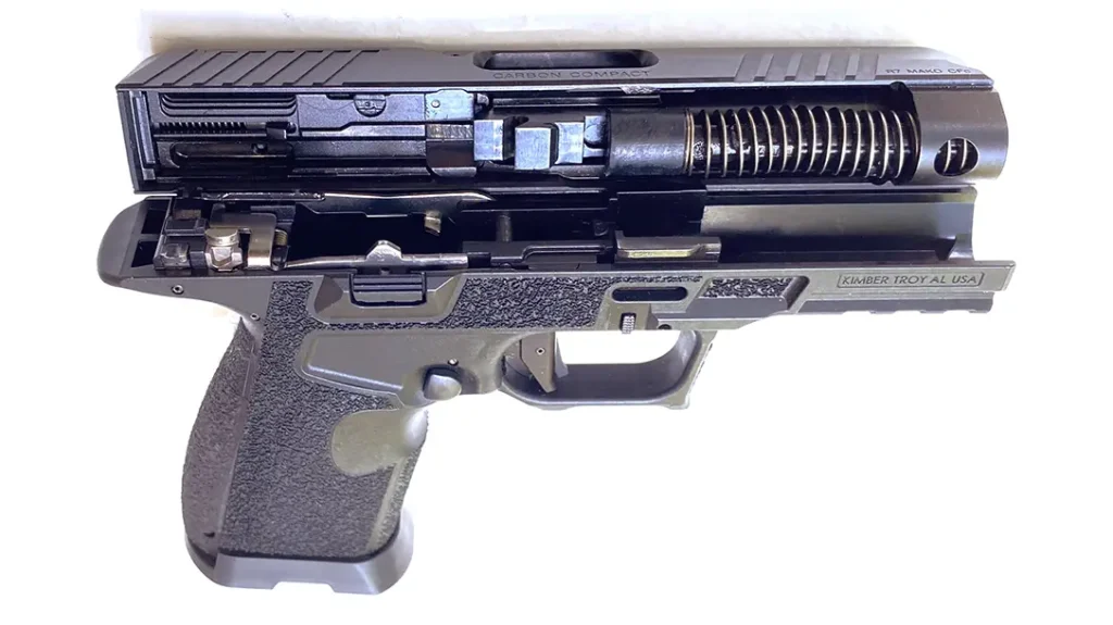 Metal components are mounted in rather than cast inside the polymer frame, adding rigidity and strength.