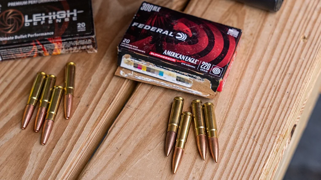 The first load was American Eagle’s Rifle Suppressor 220 Grain Open Tip Match load.