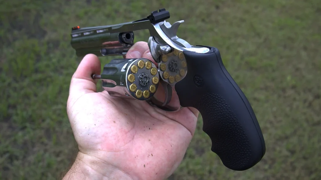 The King Cobra operates differently but effectively. Its cylinder turns clockwise.