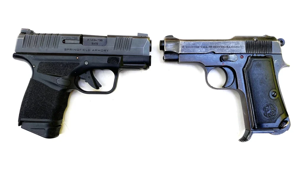 The Beretta M1935 compared to the Springfield Armory Hellcat.