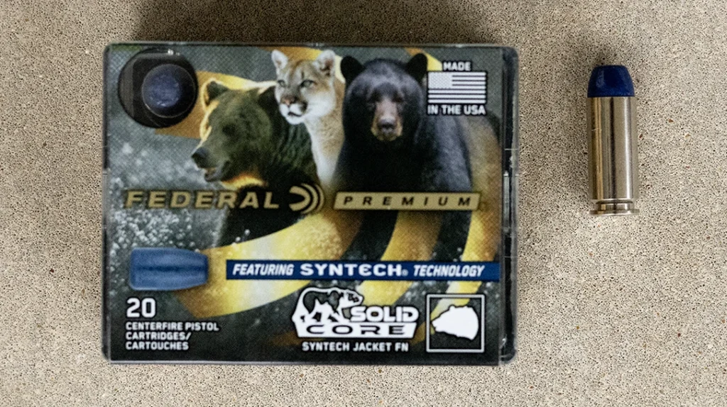 The Federal Solid Core is a flat-nosed bullet made of high-antimony lead.