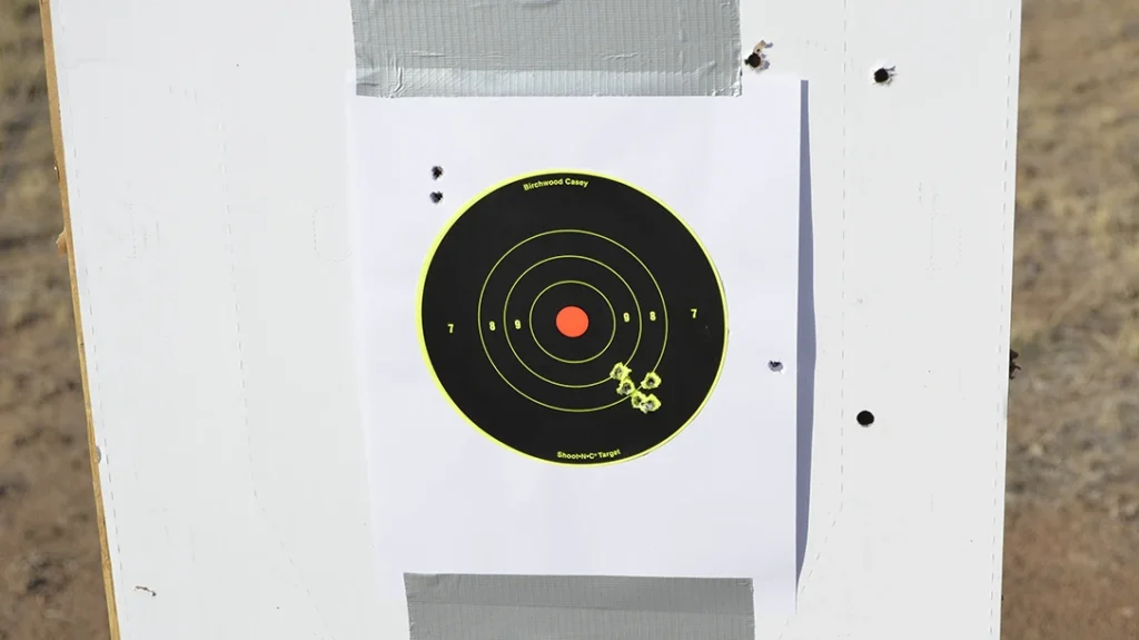 Even with the 1-MOA red-dot aiming point, the author was able to achieve an aggregate group size of 0.75 inches across the six different loads tested.