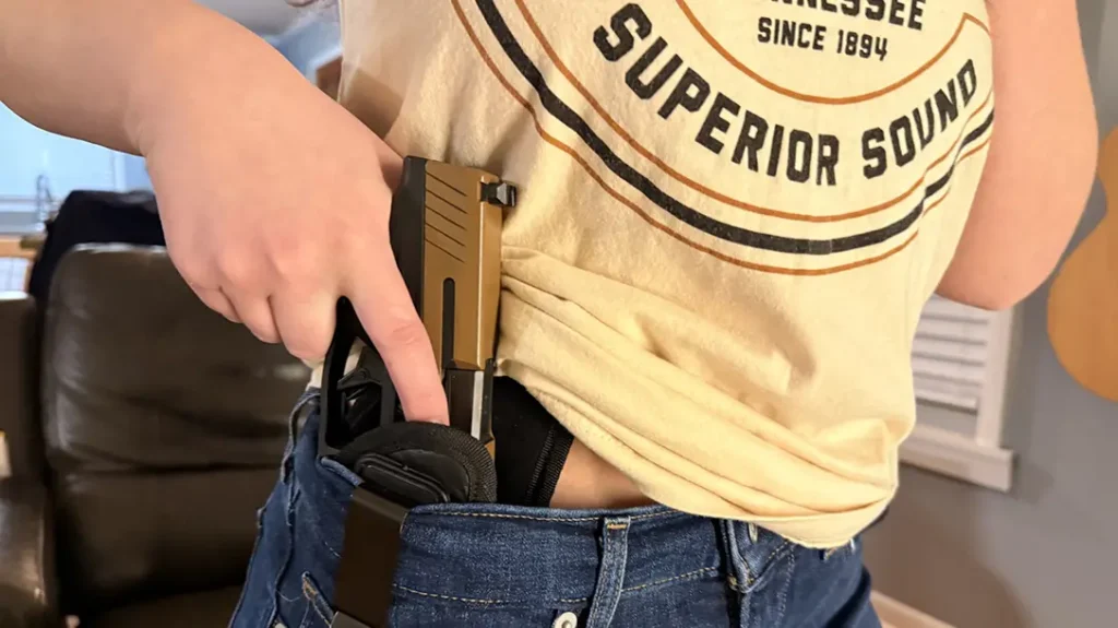 Pulling the pistol straight up, I made sure to keep my finger off the trigger.