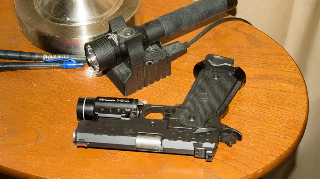 The author strongly recommends a separate, dedicated light for searching and a weapon-mounted light on your concealed carry, mainly for confrontation.