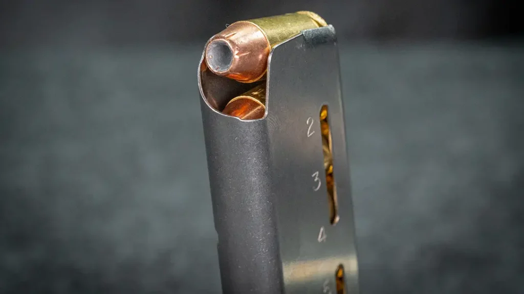 The Wilson Combat #500 1911 magazine takes a slightly different approach.