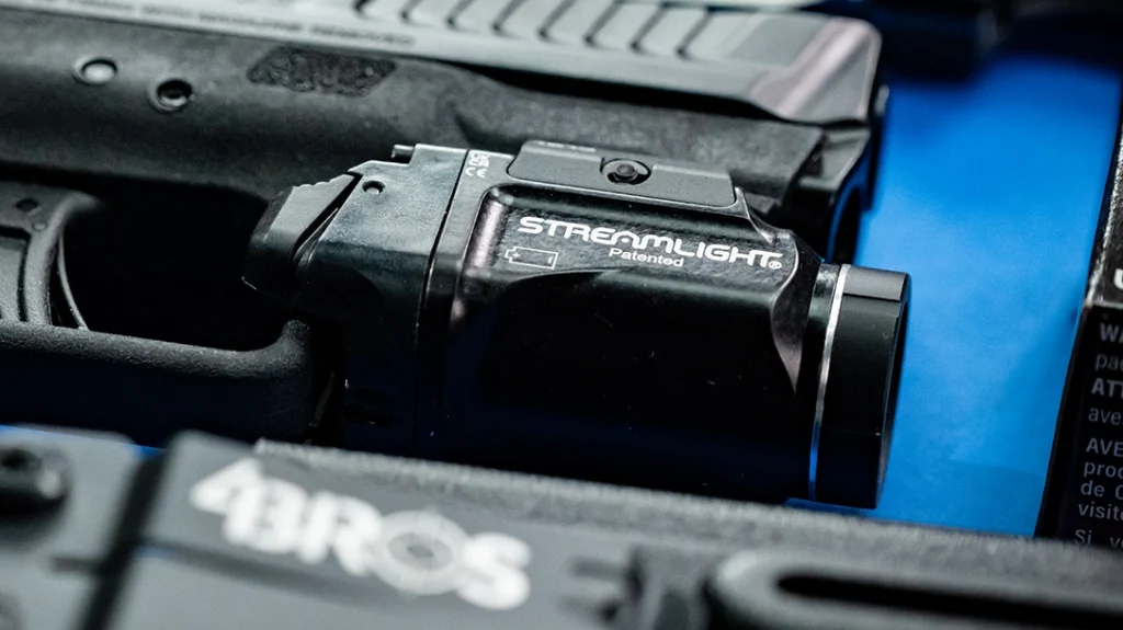 The author configured his Smith & Wesson Shield X with a TLR 7 X Sub.