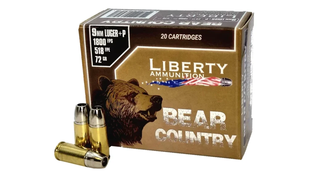 Liberty Ammunition Bear Country: 9mm+P, 72 gr. Solid Copper.