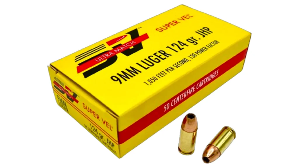 Super Vel Ultra Match 9mm 124 gr. JHP.