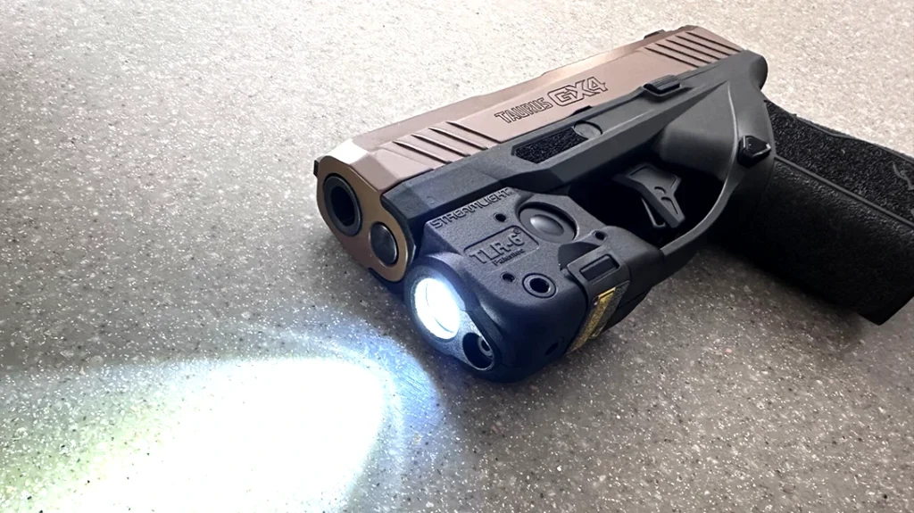 To cycle between the light, laser, and light/laser combo modes, simply press and hold one switch while tapping the other.