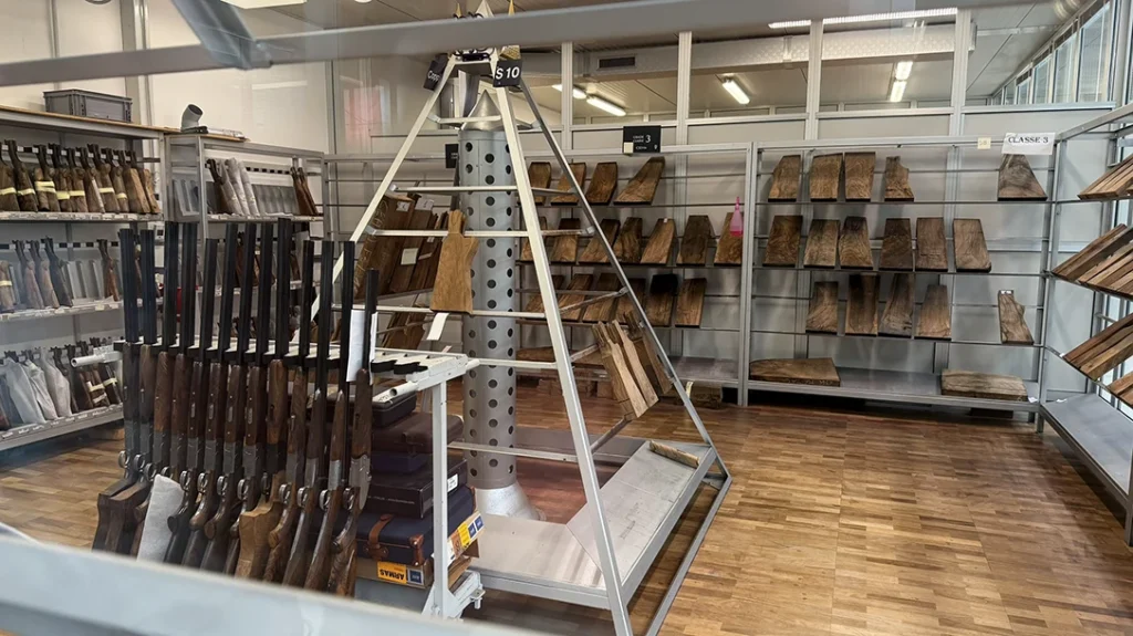 When you order a PB shotgun, you are involved in every step of the build, including picking the wood for your stock from a very select offering.