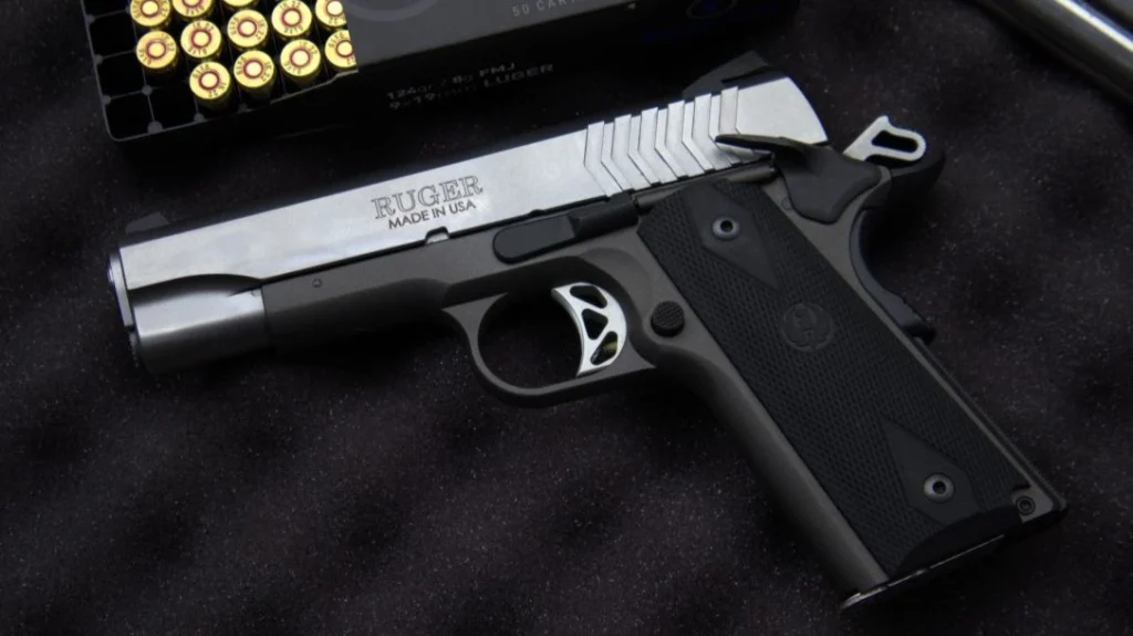 The Ruger SR1911 Lightweight Commander features a lightweight 7000-series aluminum frame hard-anodized with a black matte finish.