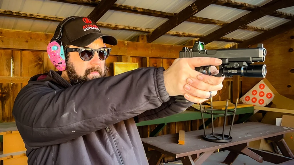 The author shooting the TTI Glock 34.