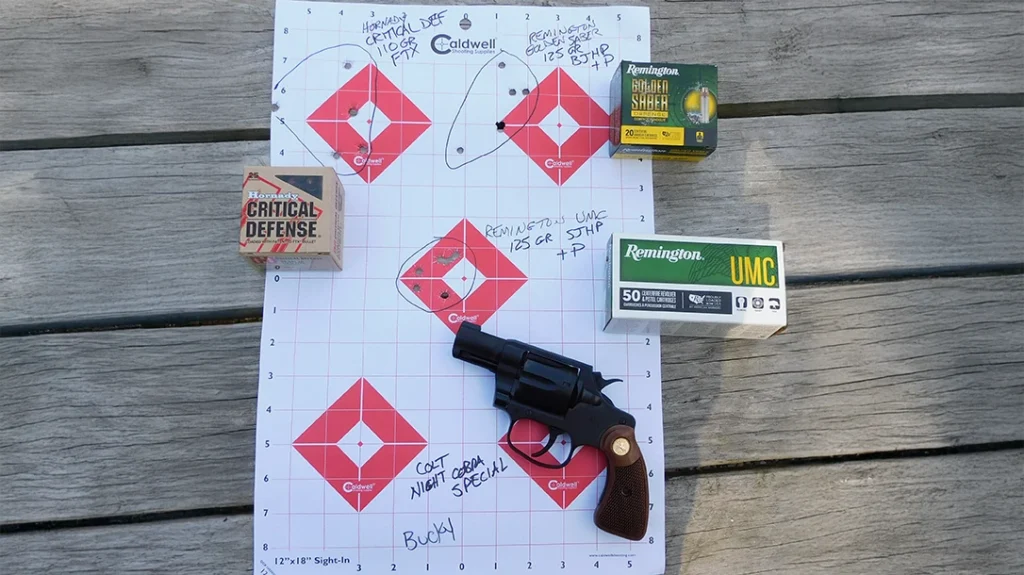 The revolver seemed to prefer the slower, heavier loads to the lighter Hornady Critical Defense.