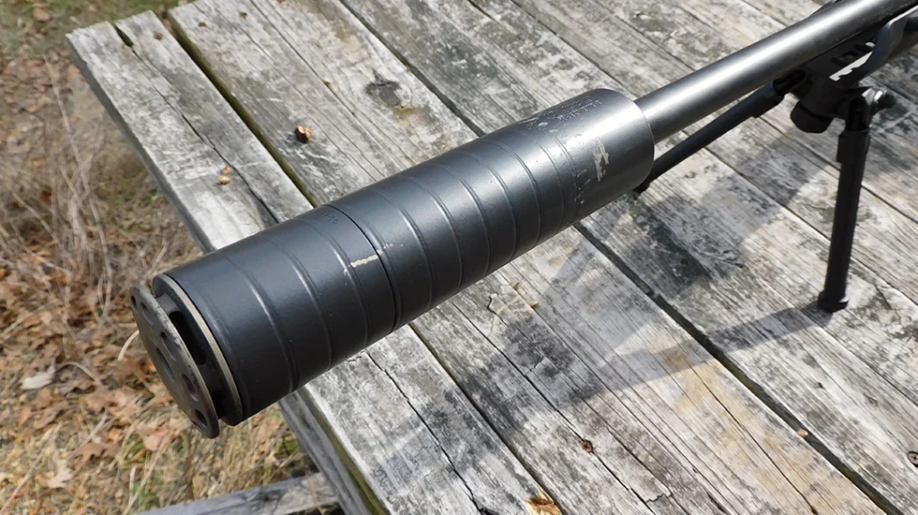 Removing the Nomex heat shield after one range session also removed some of the suppressor’s Cerakote finish.