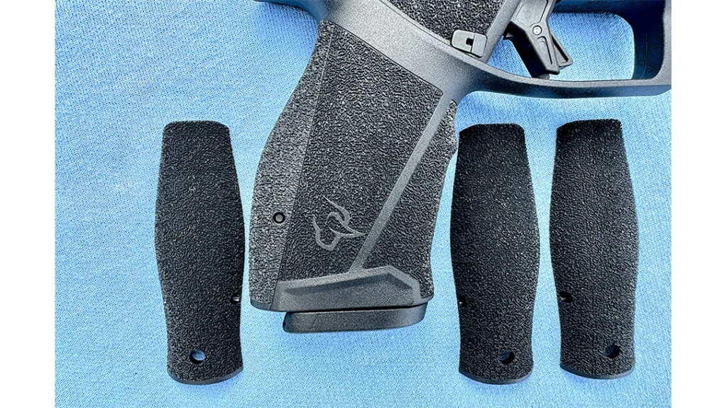 Each Taurus TX9 comes with 4 interchangeable backstraps to allow the user to properly fit the gun to their hand.