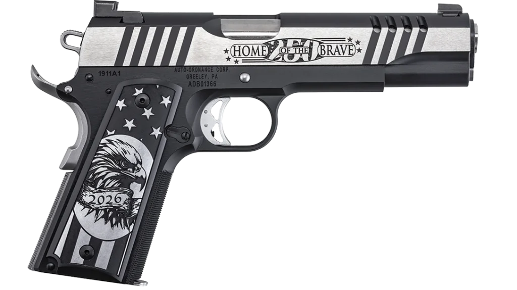 Auto-Ordnance's custom "Land of the Free" 1911 right side.