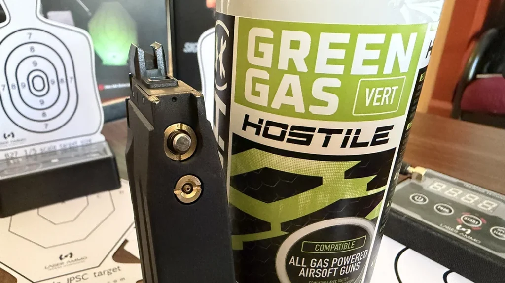 The green gas version is easy to fill.